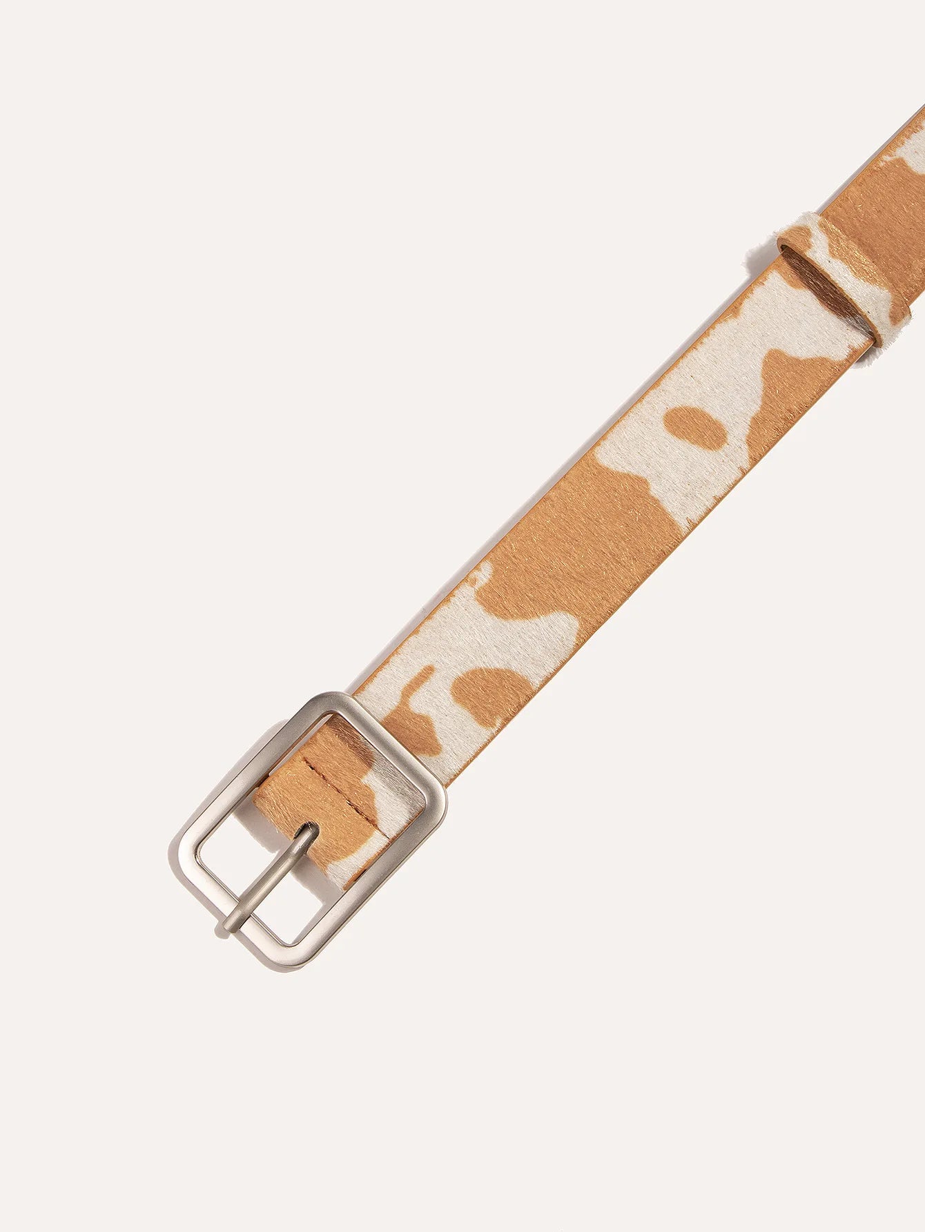 Ulvly Cow Print Faux Fur Belt
