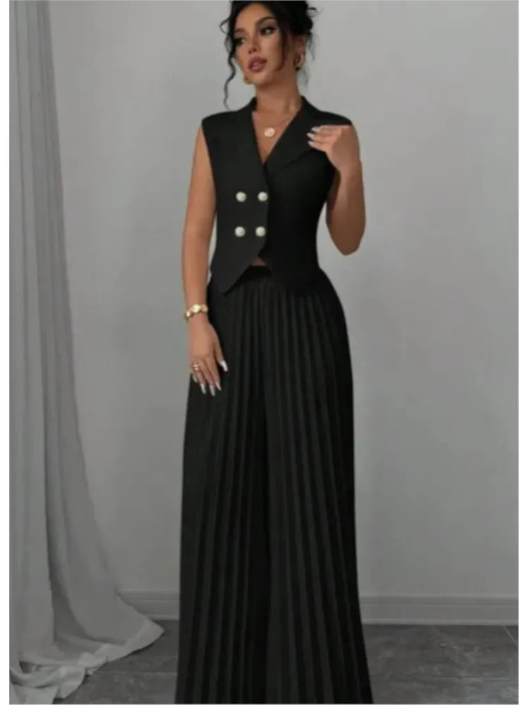 Ulvly Vest &amp; Wide-Leg Trousers Set