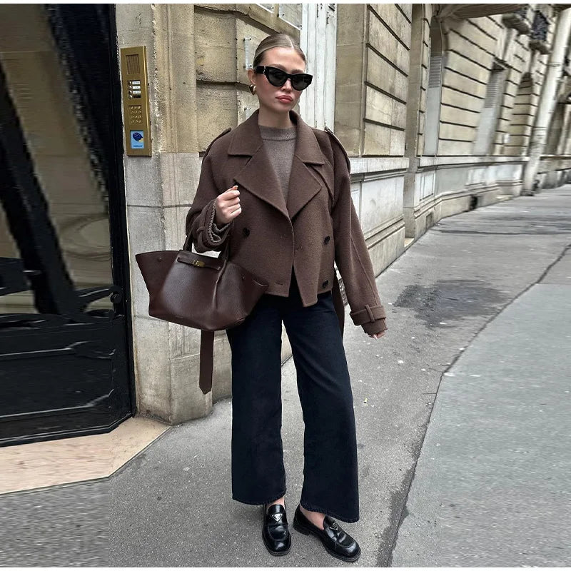 Ulvly Double-Breasted Wool-Blend Coat