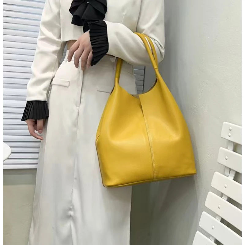 Ulvly Genuine Cowhide Commuter Tote