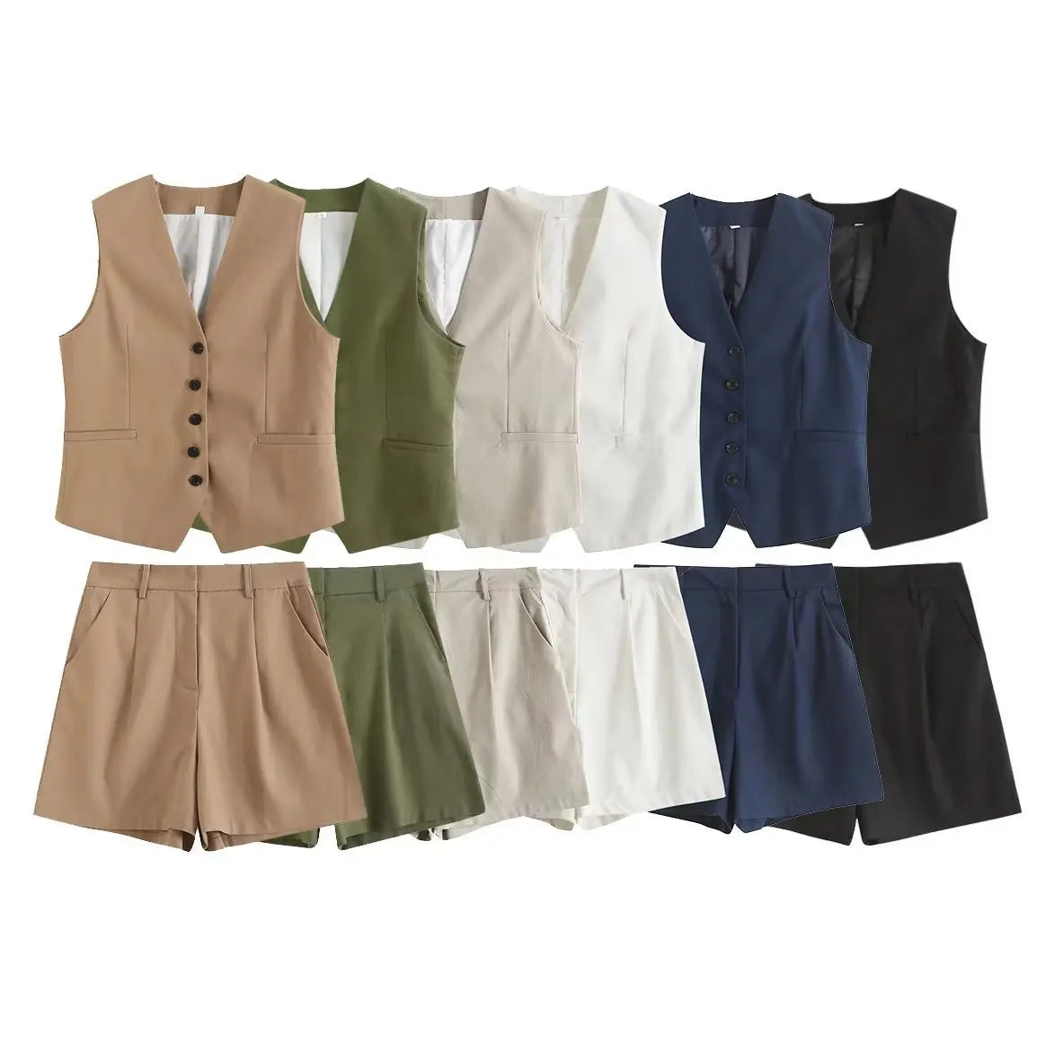 Ulvly Linen Vest &amp; Shorts Suit