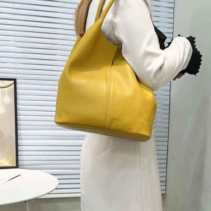 Ulvly Genuine Cowhide Commuter Tote