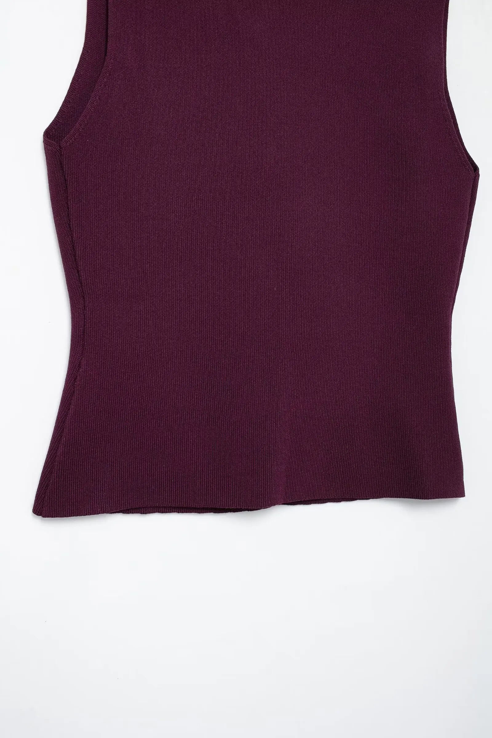 Ulvly Wine Red Knit Vest & Skirt Set