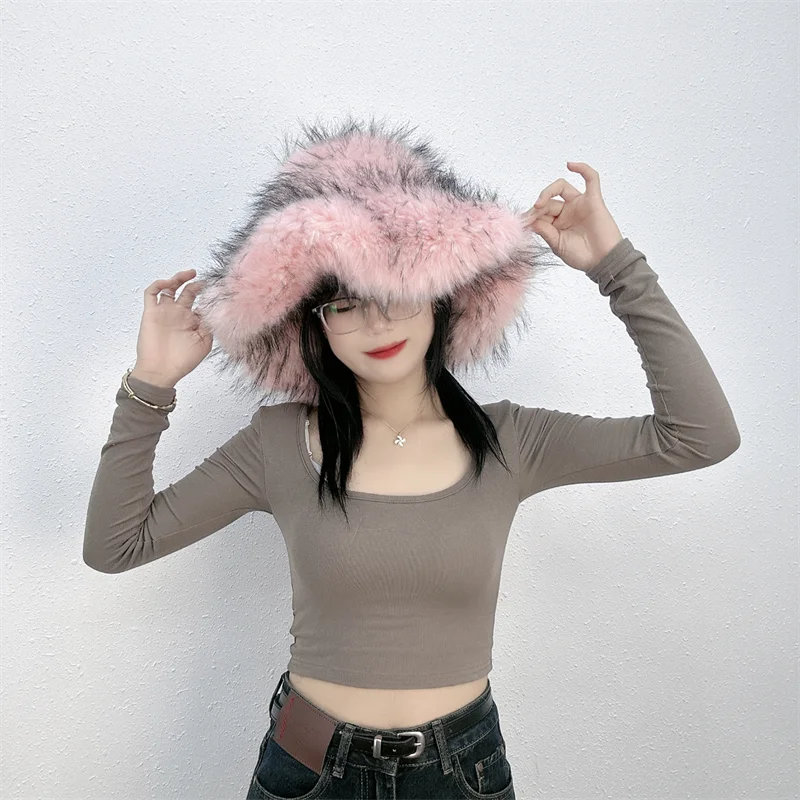 Ulvly Winter Plush Bucket Hat with Earflaps