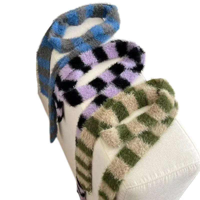Ulvly Striped Plush Knit Scarf