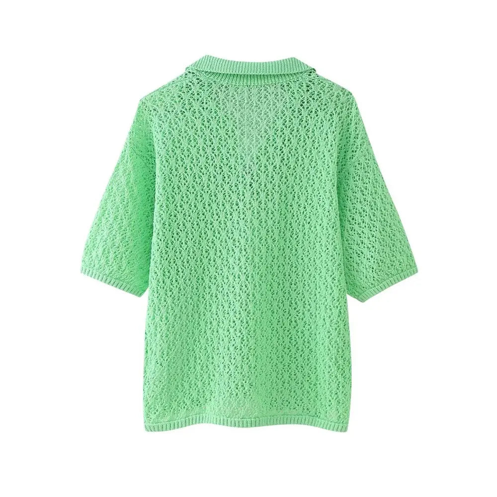 Ulvly Pointelle Polo Knit
