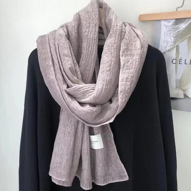 Ulvly Retro Cotton-Linen Touch Scarf