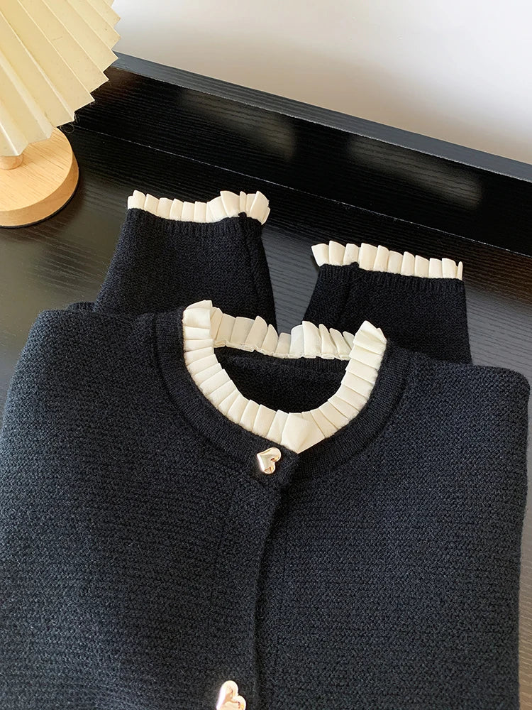 Ulvly Heart-Button Cardigan