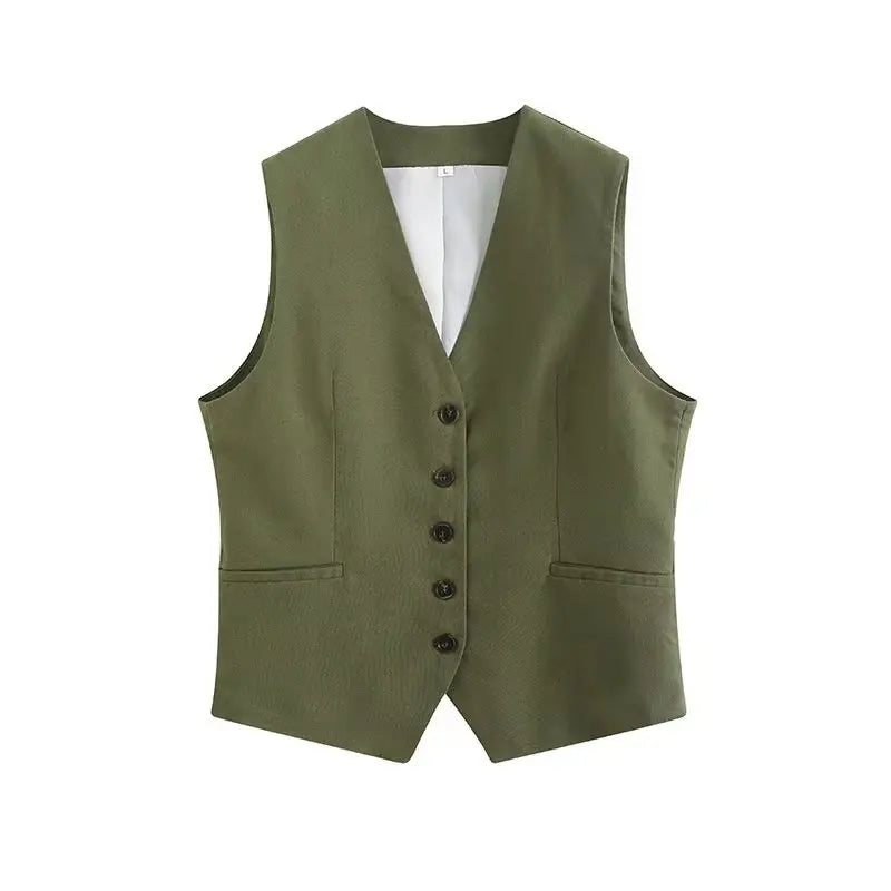 Ulvly Linen Vest &amp; Shorts Suit