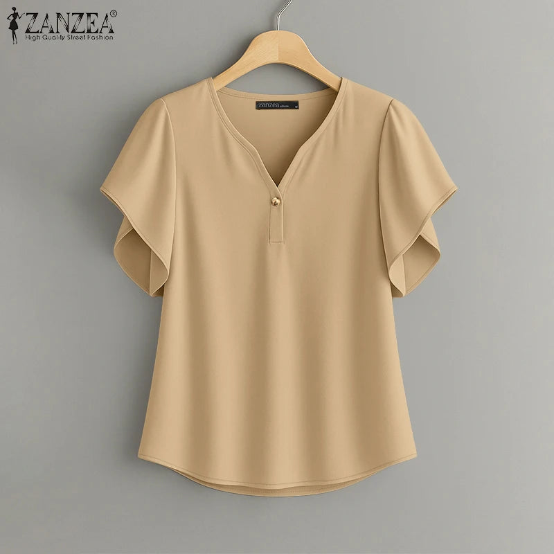Ulvly V Neck Summer Blouse