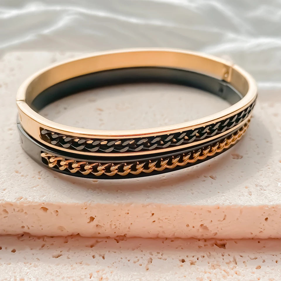 Ulvly Stainless Steel Geometric Bangle