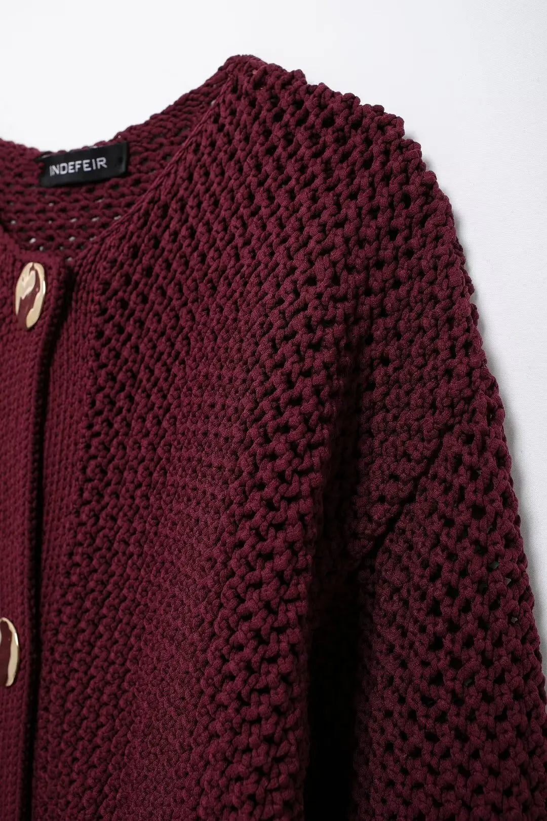Ulvly Metal-Button Knit Cardigan