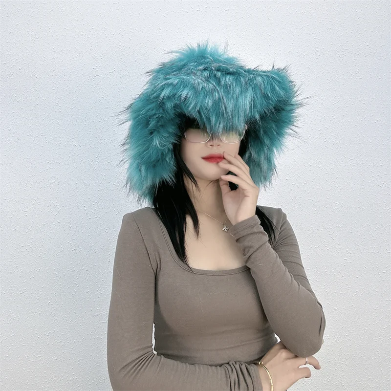 Ulvly Winter Plush Bucket Hat with Earflaps