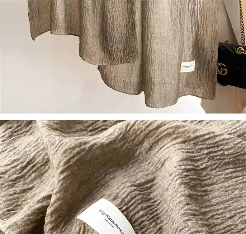 Ulvly Retro Cotton-Linen Touch Scarf