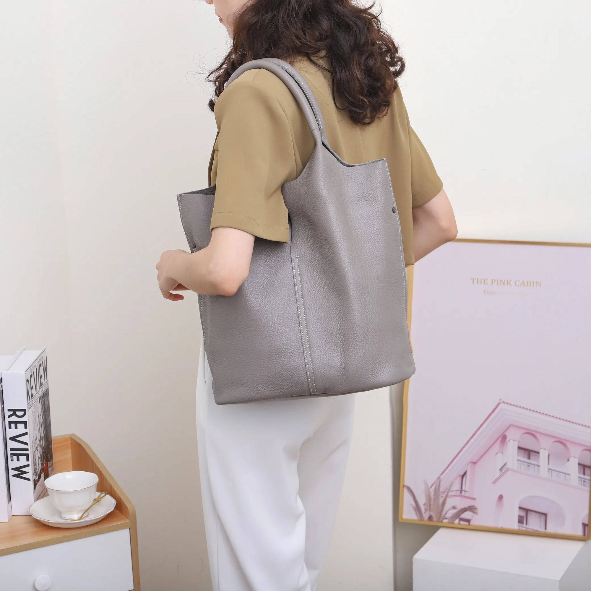 Ulvly Genuine Cowhide Commuter Tote