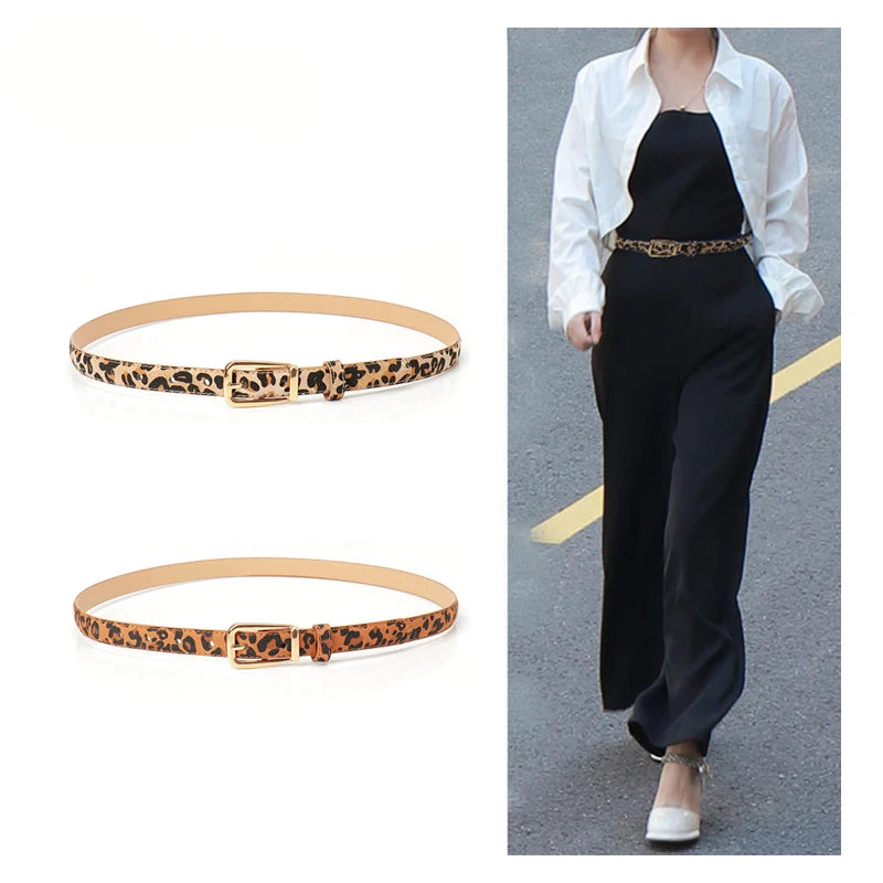 Ulvly Leopard Print Slim Belt