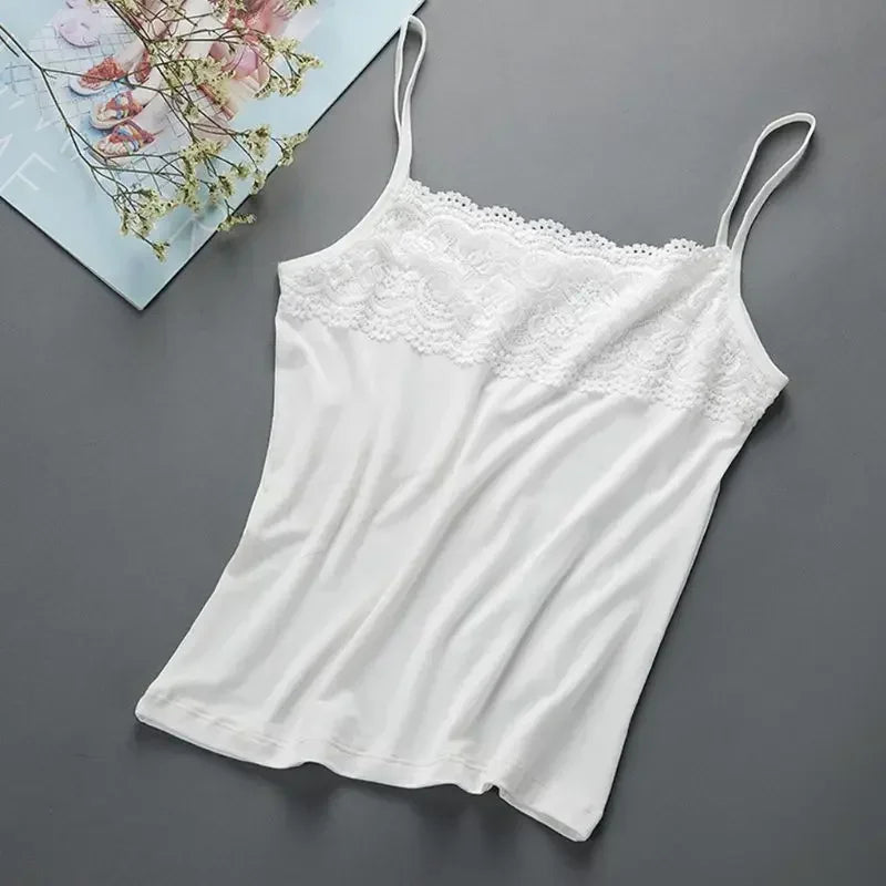 Ulvly Lace Trim Stretch Camisole