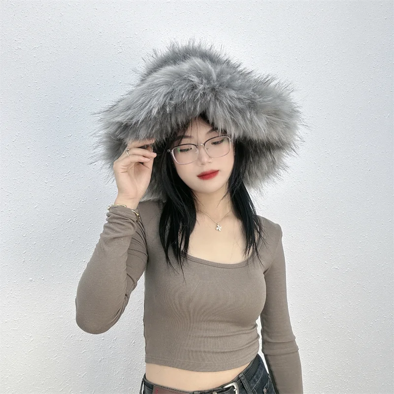 Ulvly Winter Plush Bucket Hat with Earflaps