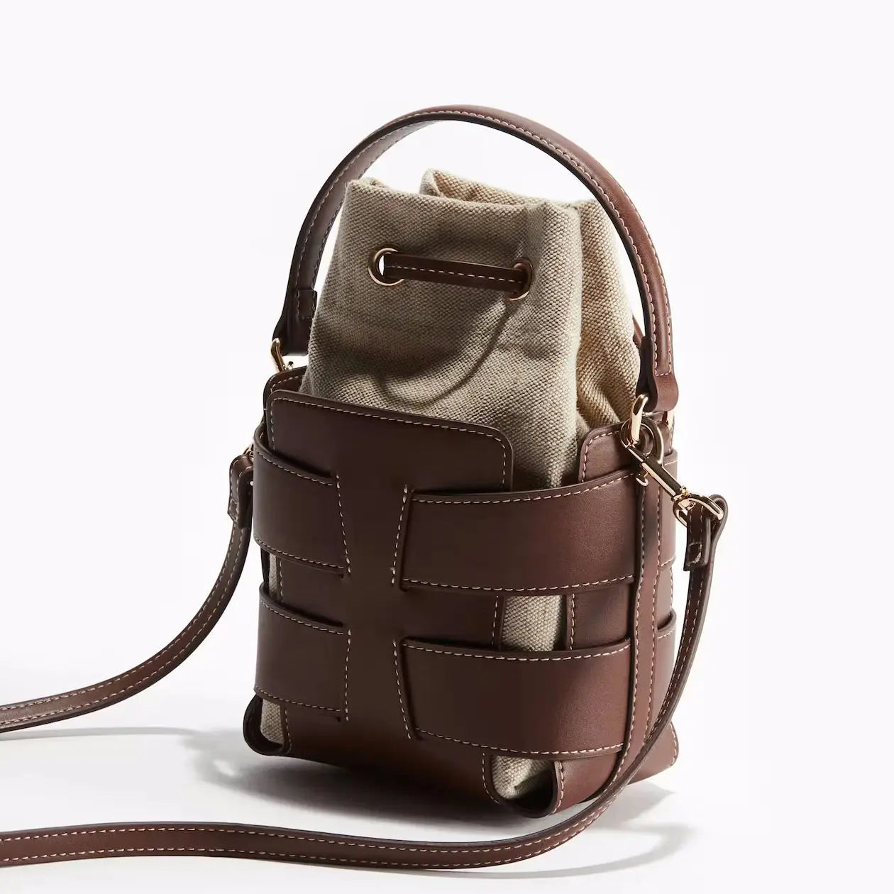 Ulvly Hollow-Out PU Bucket Bag