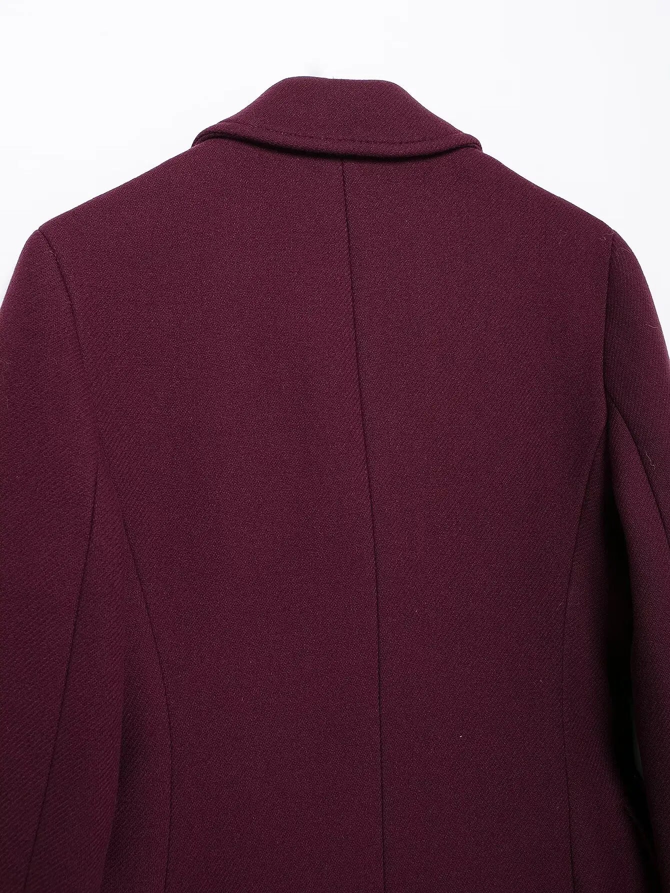 Ulvly Burgundy Wool-Blend Coat