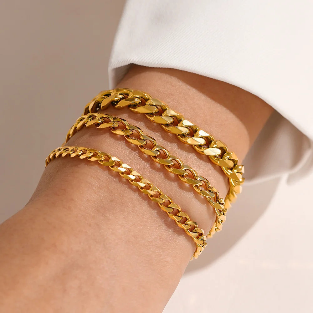 Ulvly Stainless Steel Link Chain Bracelet – Waterproof and Fade-Resistant