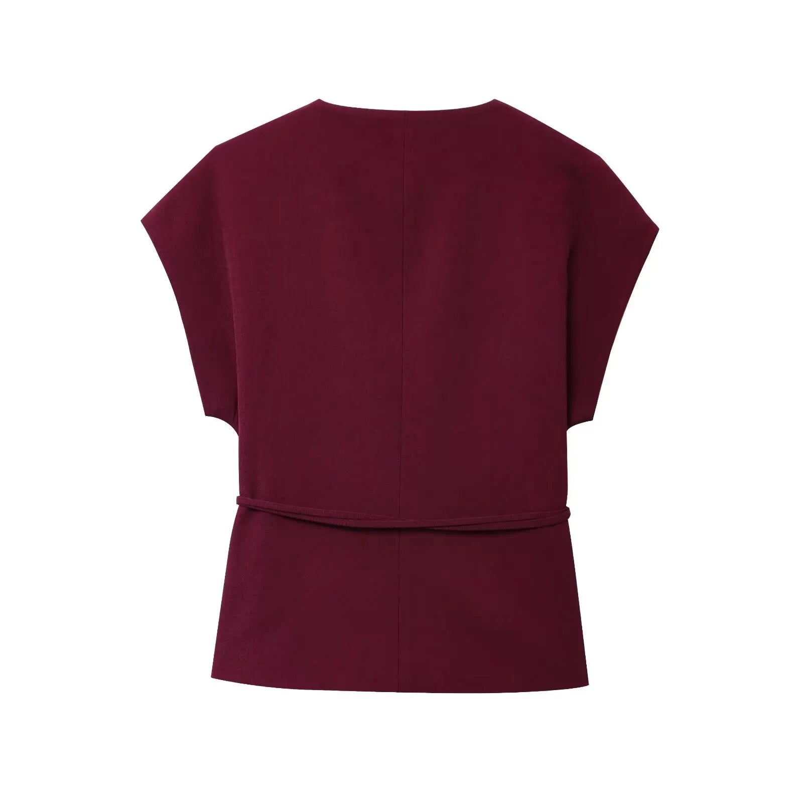 Ulvly Sleeveless Belted Suit Set