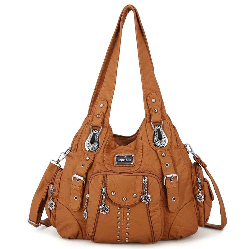 Ulvly Soft PU Leather Hobo Bag