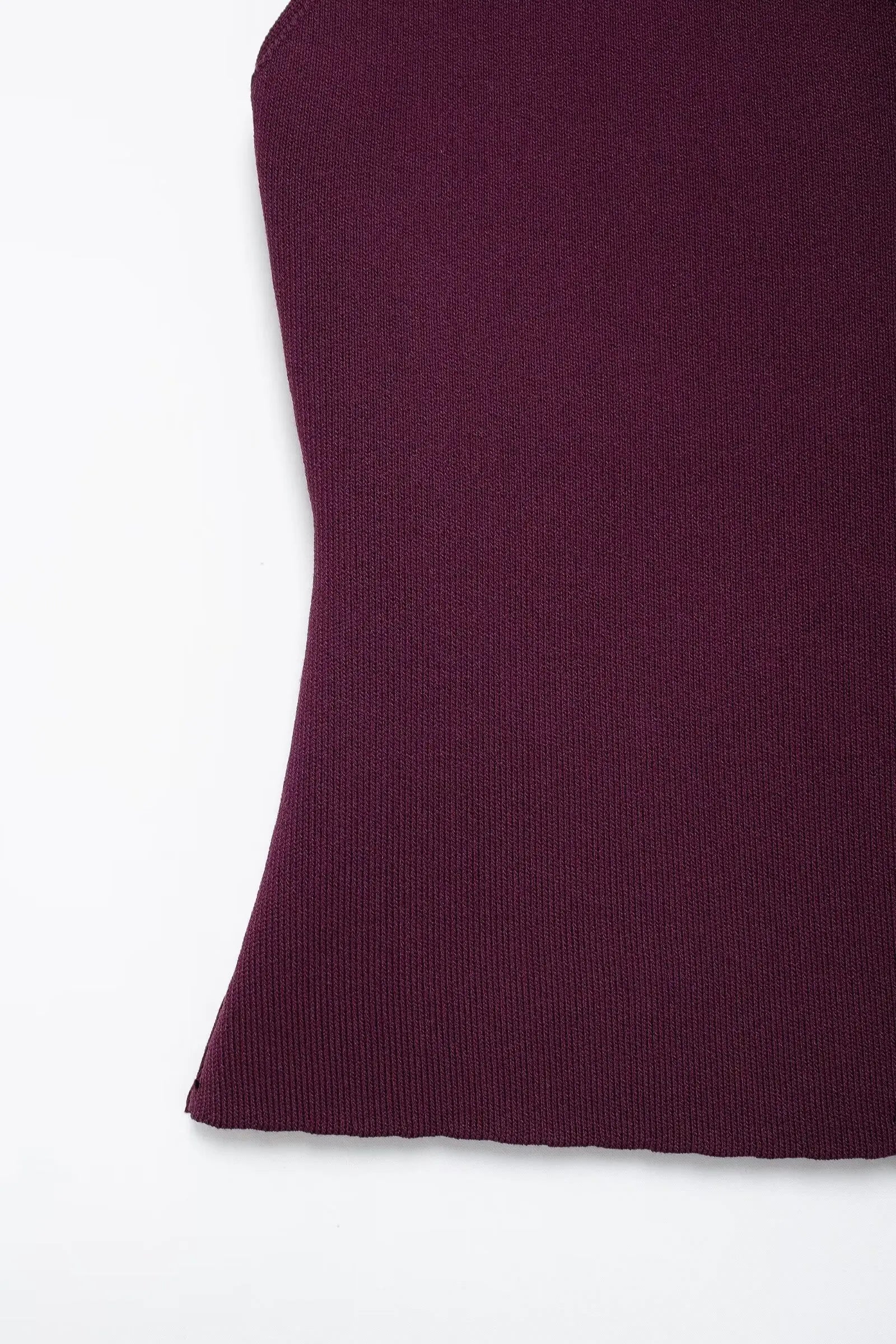 Ulvly Wine Red Knit Vest & Skirt Set