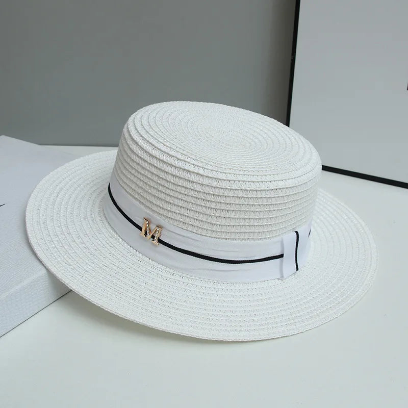 Ulvly Luxury Flared Straw Sun Hat