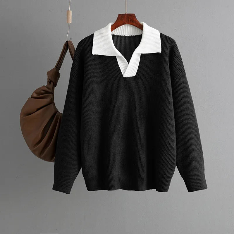 Ulvly Colorblock Polo Sweater
