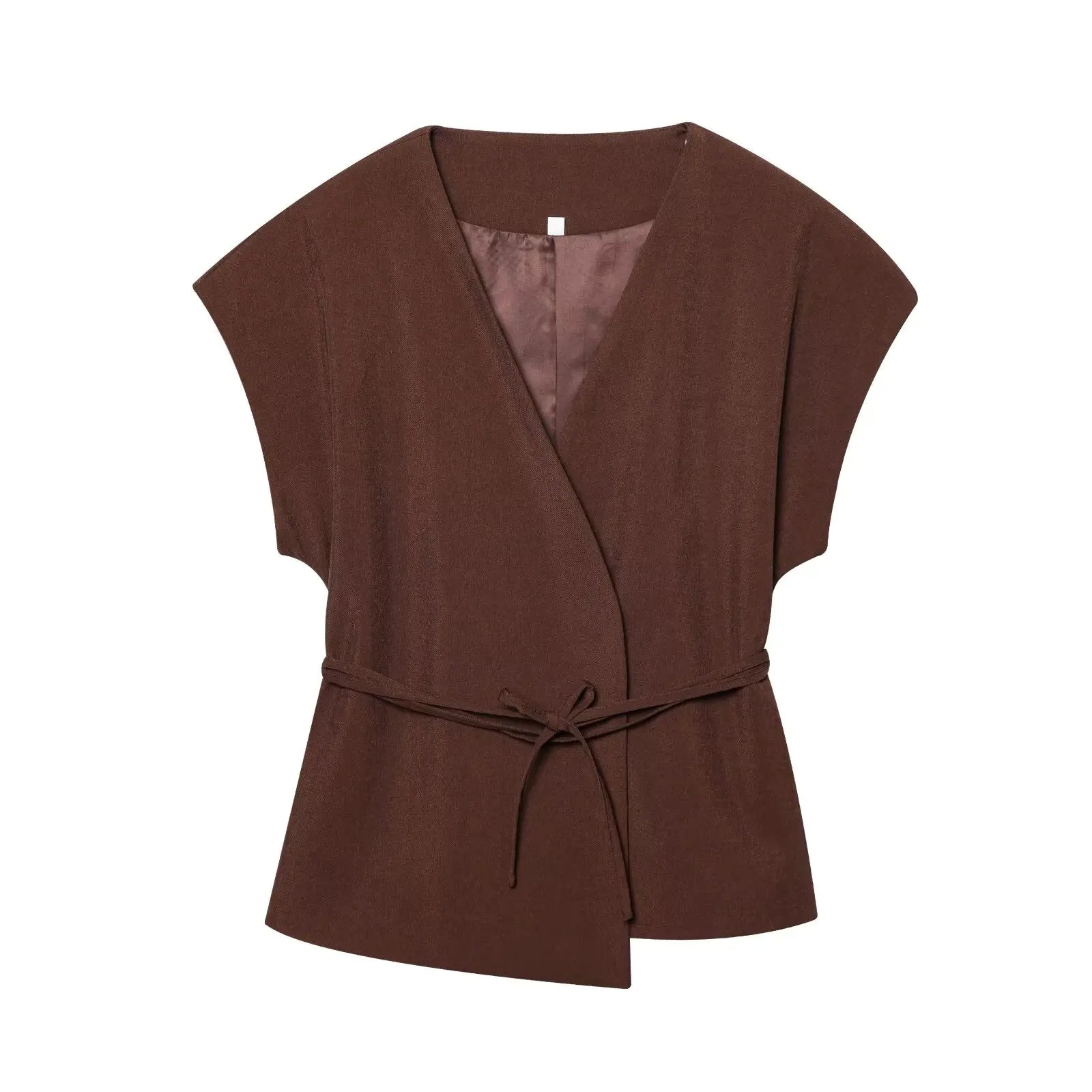 Ulvly Sleeveless Belted Suit Set