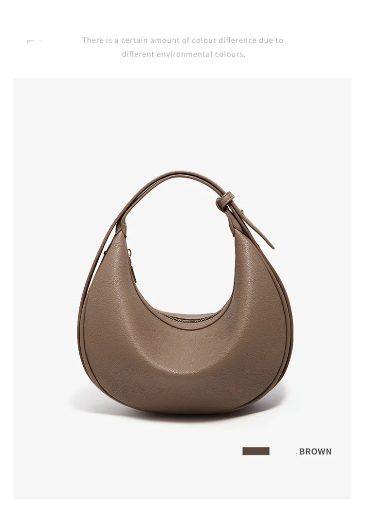 Ulvly Half-Moon PU Shoulder Bag