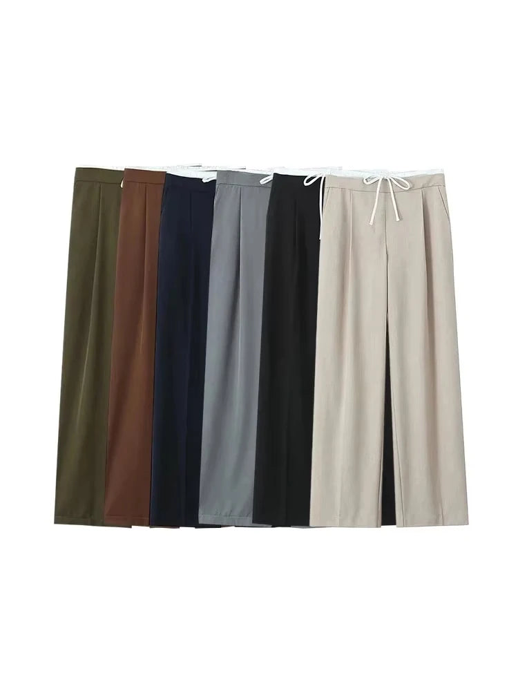 Ulvly Double-Waist Wide-Leg Trousers