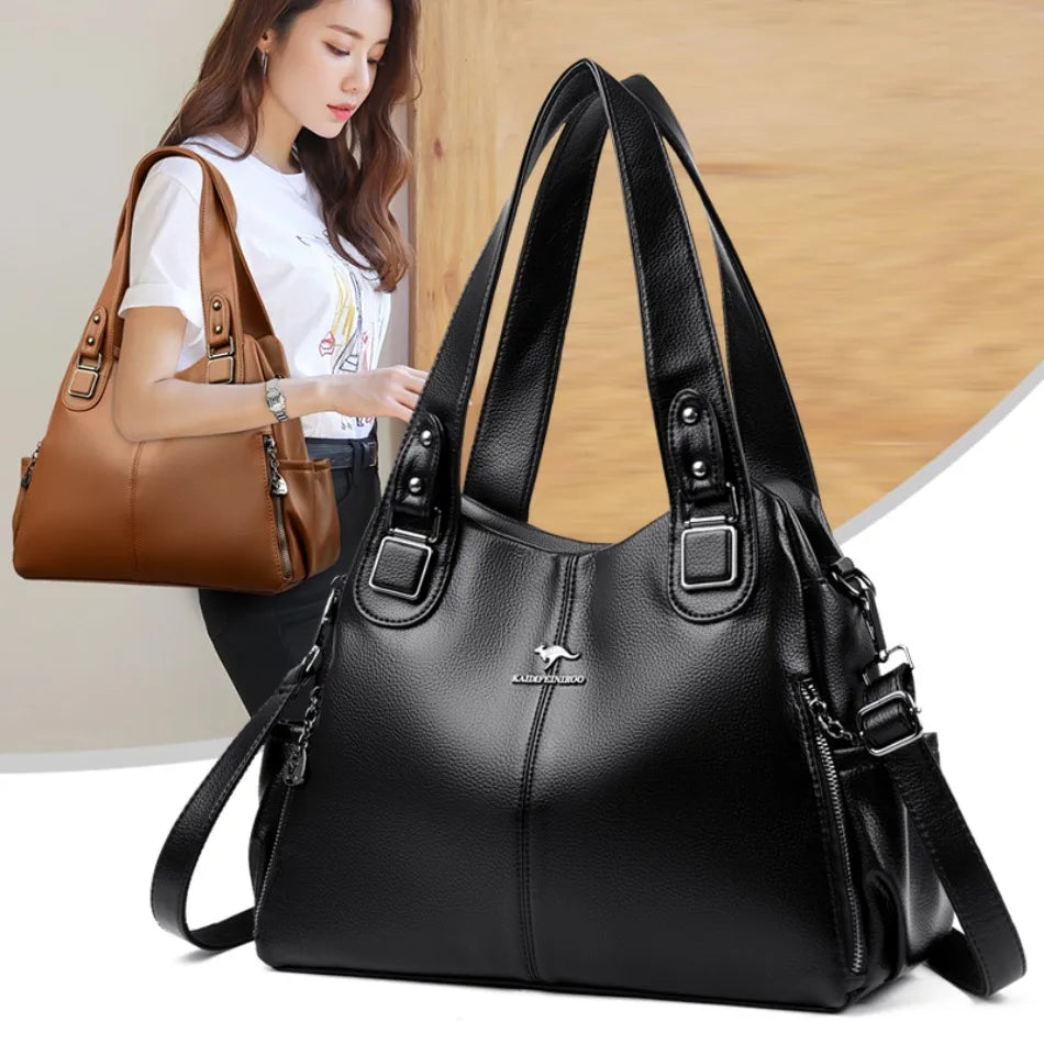 Ulvly Soft Leather Casual Tote