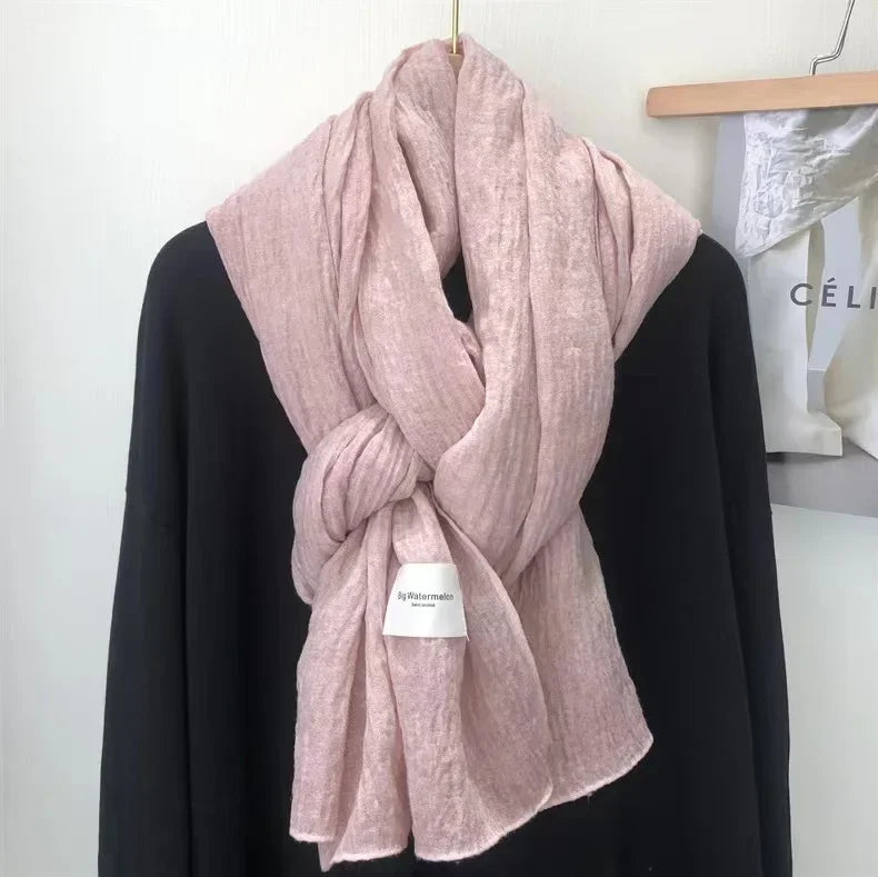 Ulvly Retro Cotton-Linen Touch Scarf