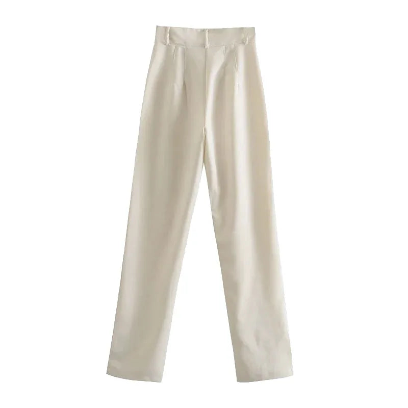 Ulvly High-Waist Straight Trousers