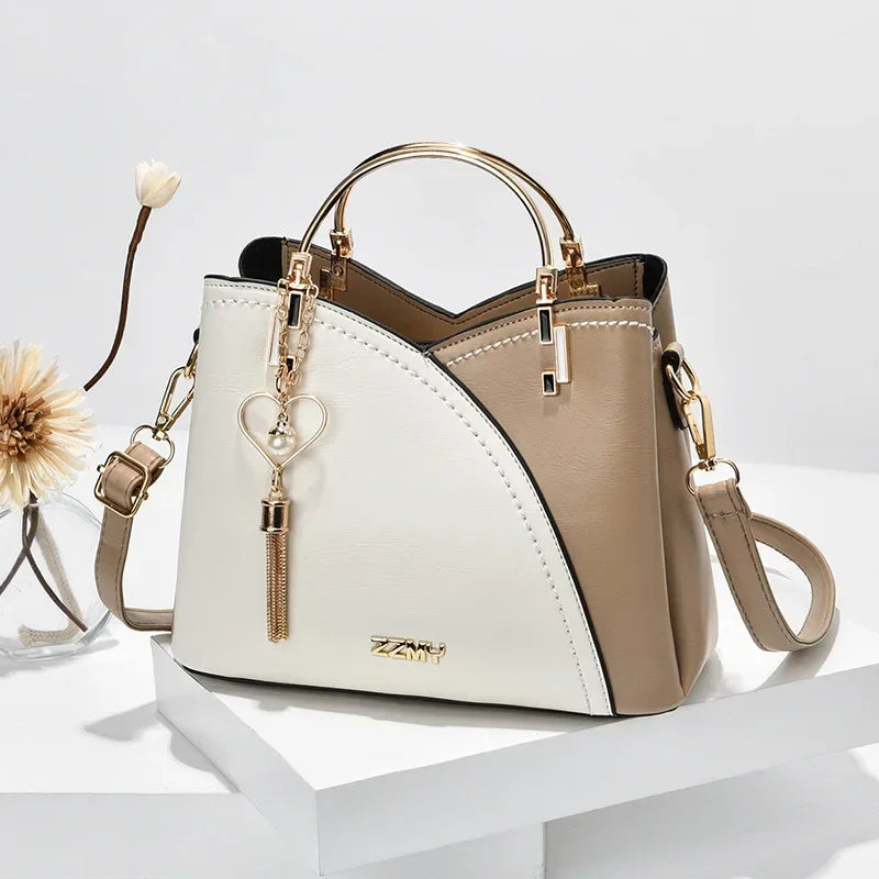 Ulvly Patchwork PU Leather Shoulder Bag