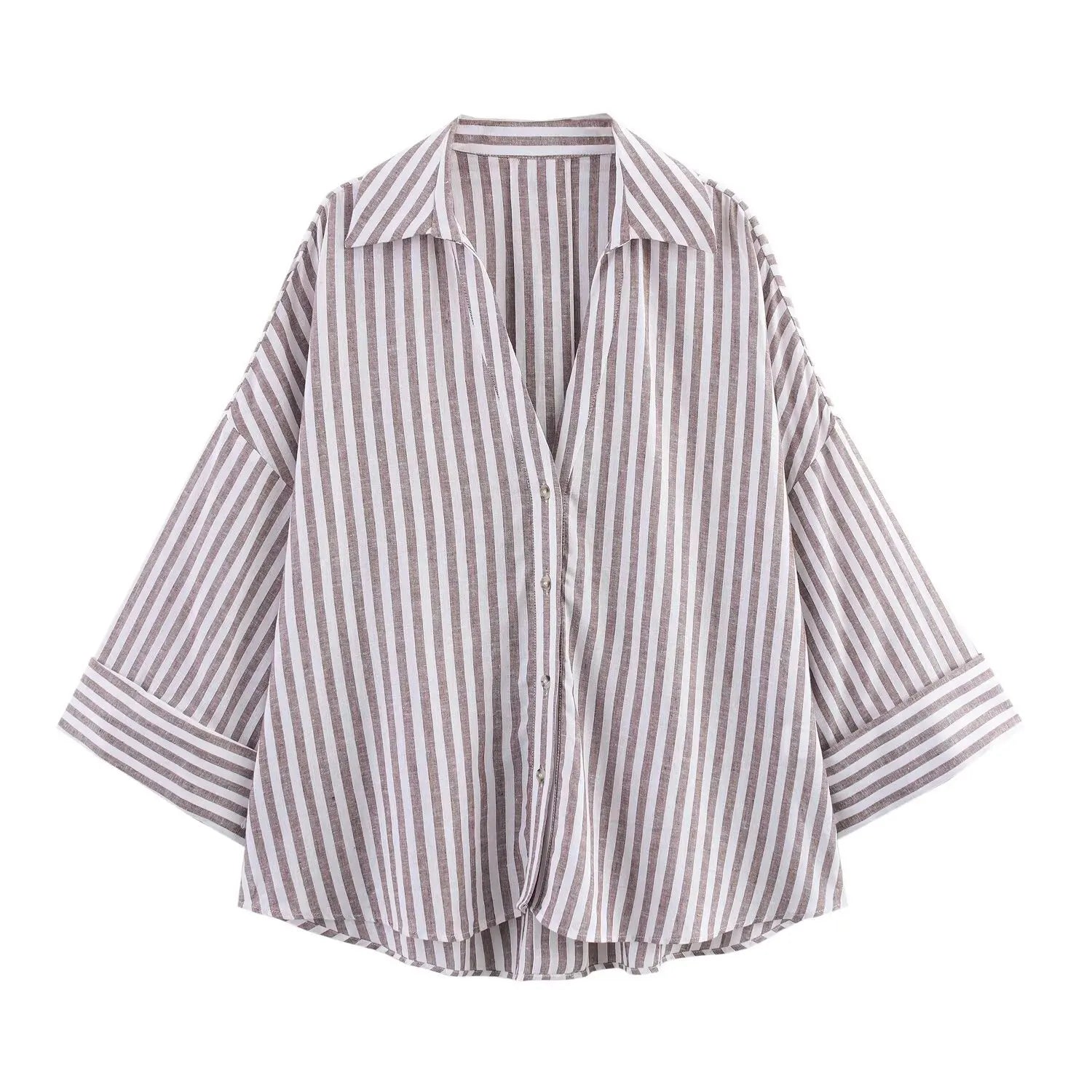 Ulvly Linen-Blend Striped Shirt