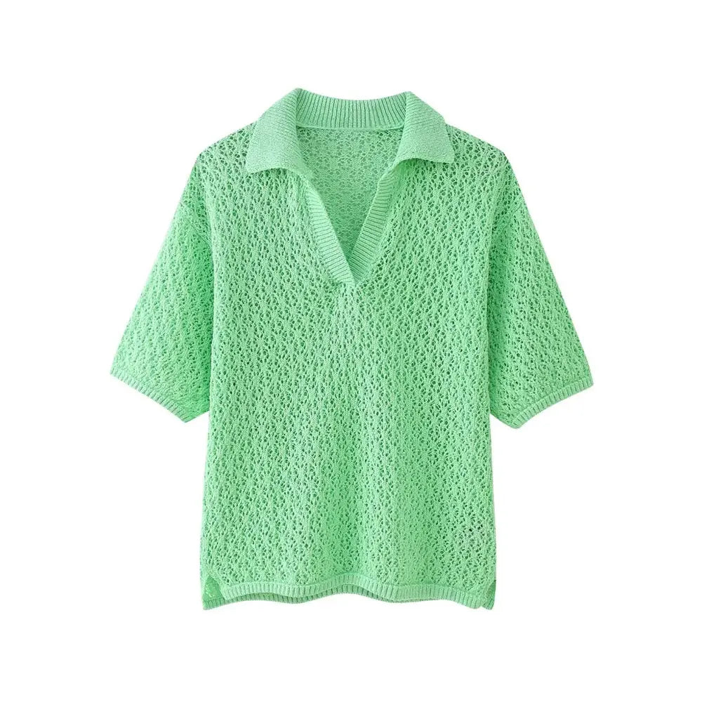 Ulvly Pointelle Polo Knit