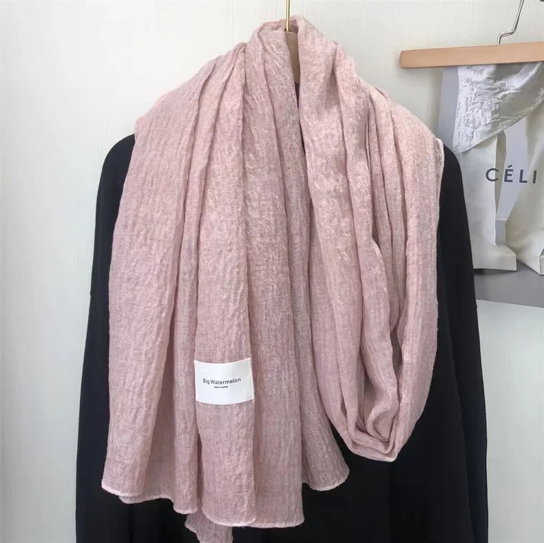 Ulvly Retro Cotton-Linen Touch Scarf