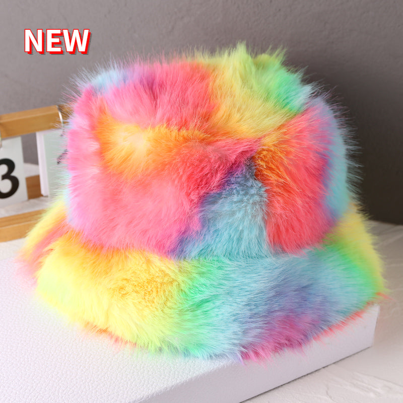 Ulvly Fluffy Faux Fur Bucket Hat