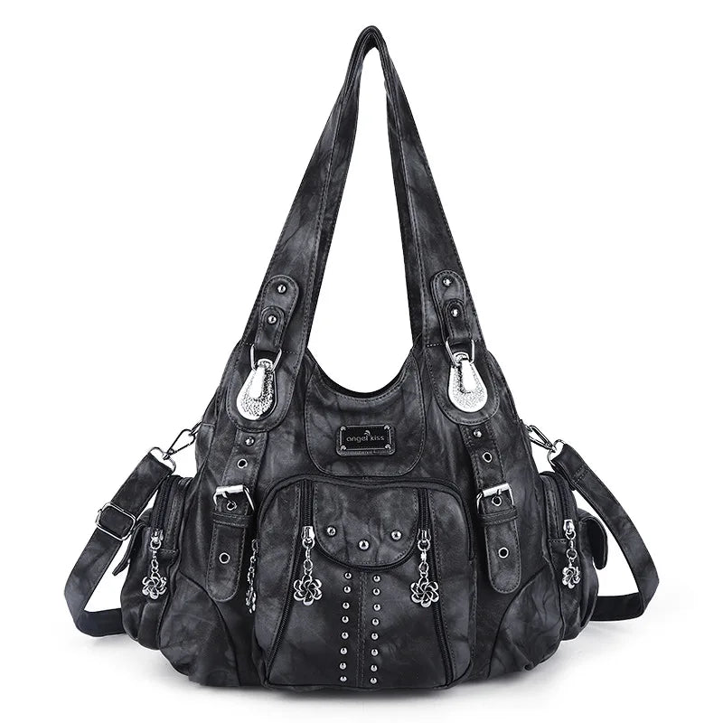 Ulvly Soft PU Leather Hobo Bag