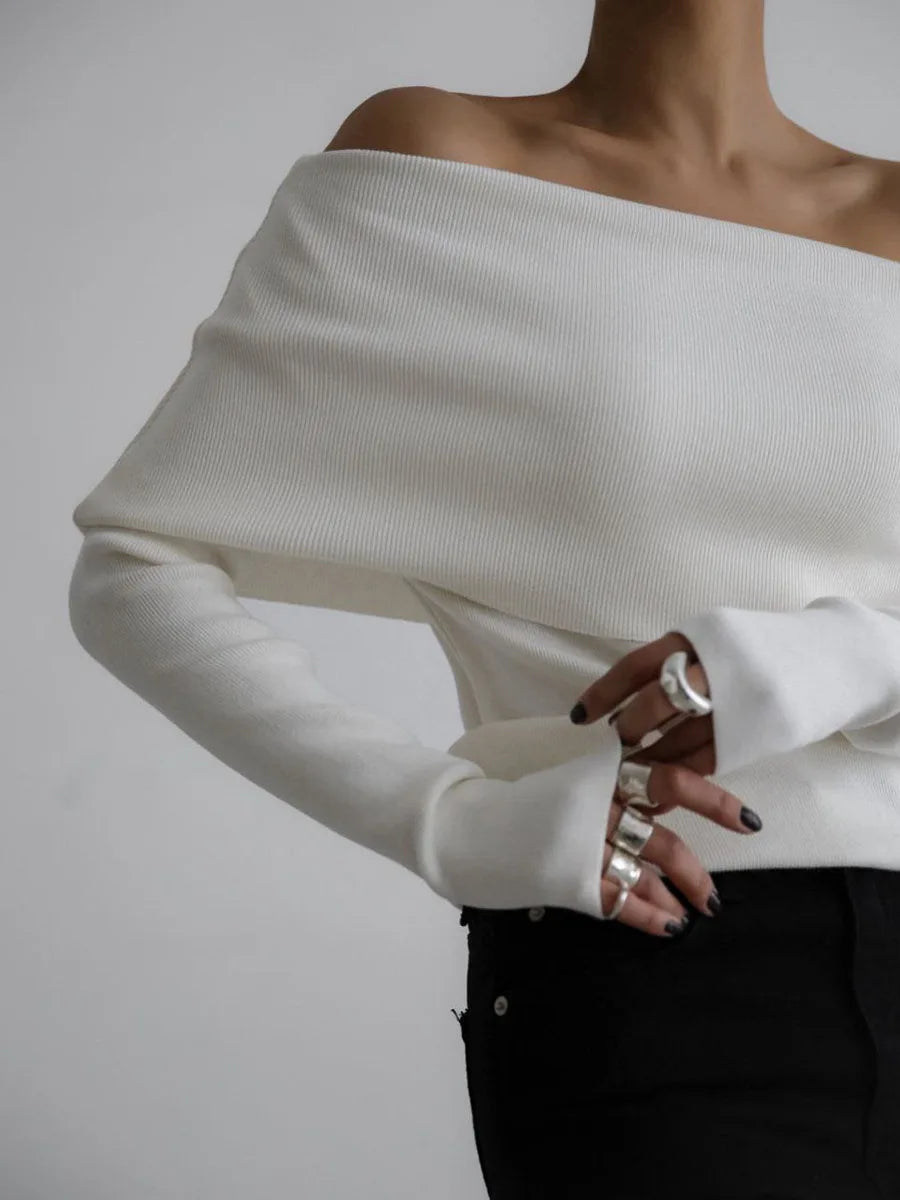 Ulvly One-Shoulder Knit Pullover
