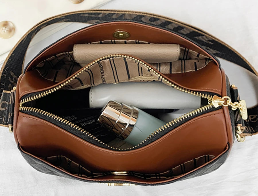 Ulvly Soft Leather Checkered Messenger Bag
