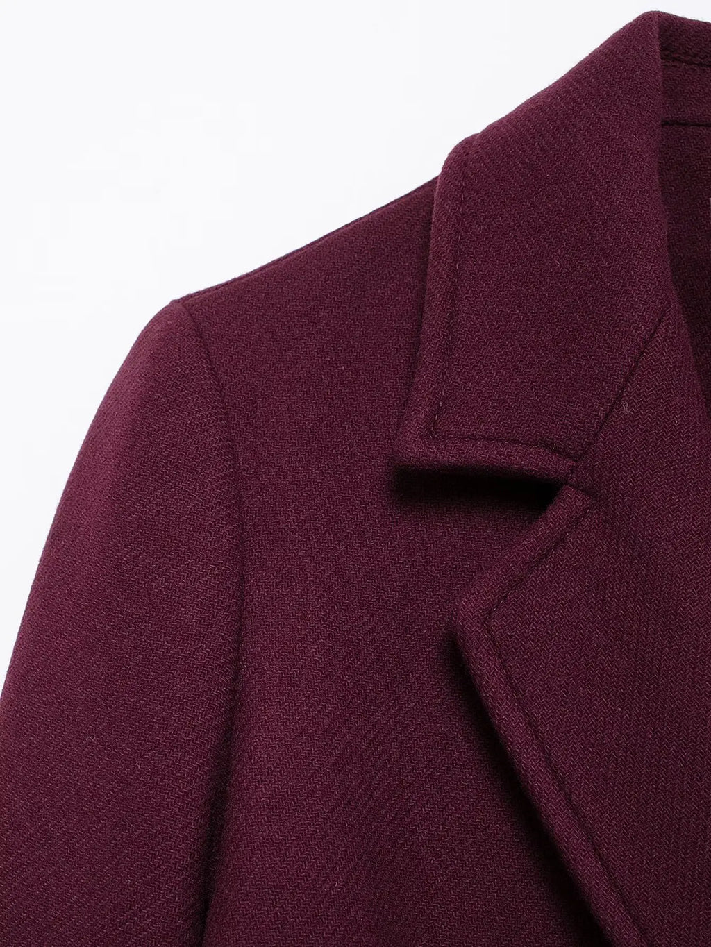 Ulvly Burgundy Wool-Blend Coat