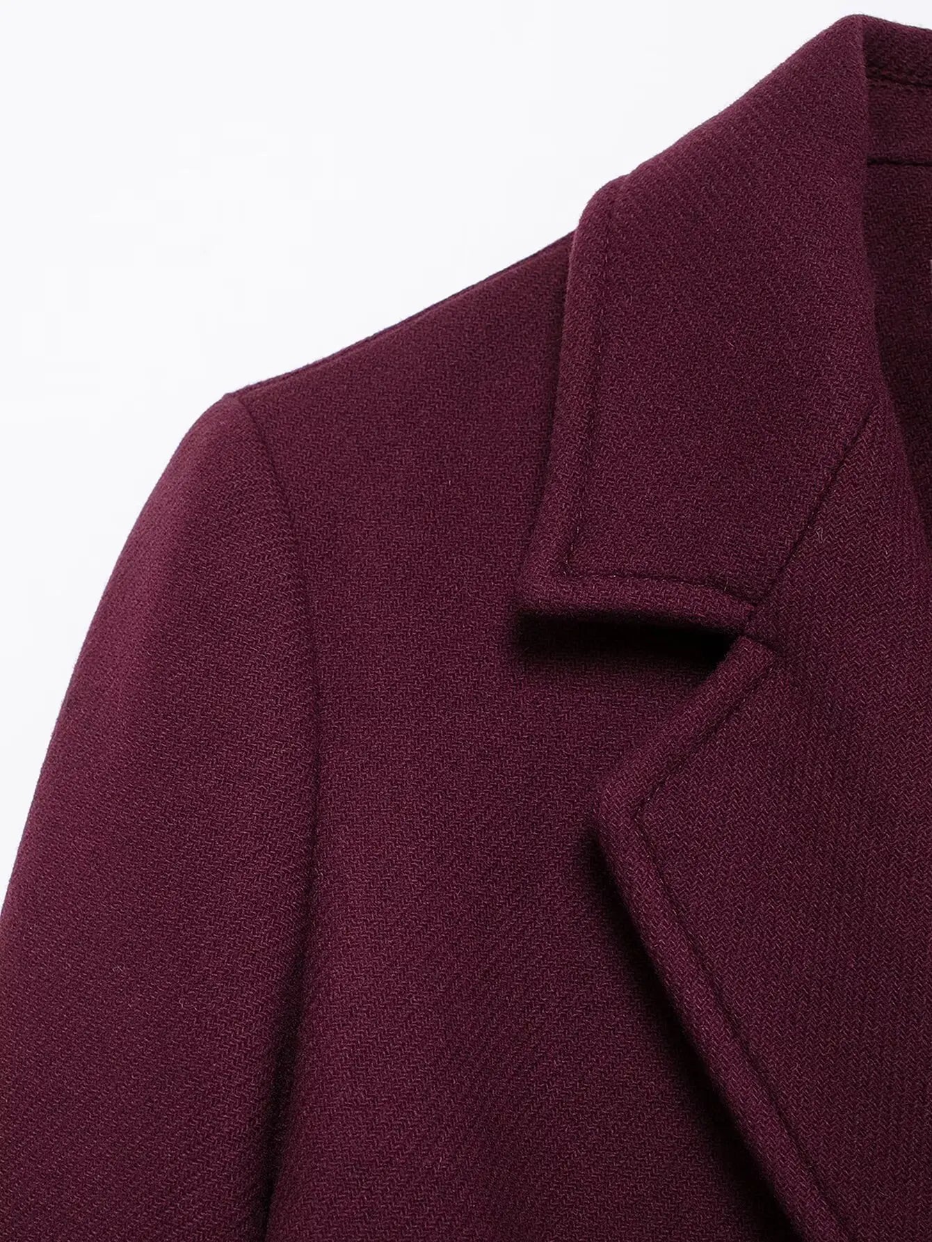 Ulvly Burgundy Wool-Blend Coat