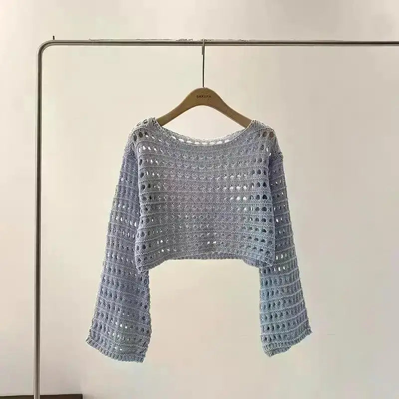 Ulvly Y2K Crochet Crop