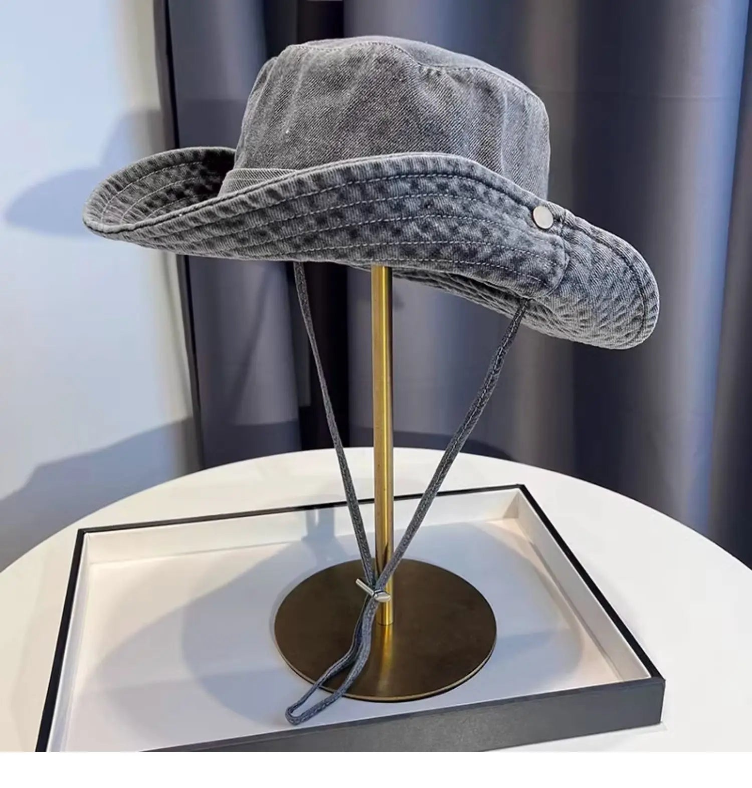 Ulvly Vintage Washed Denim Bucket Hat