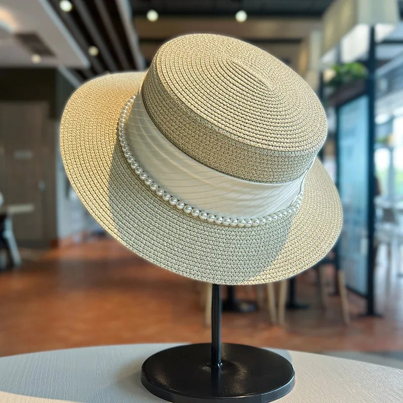 Ulvly Luxury Flared Straw Sun Hat