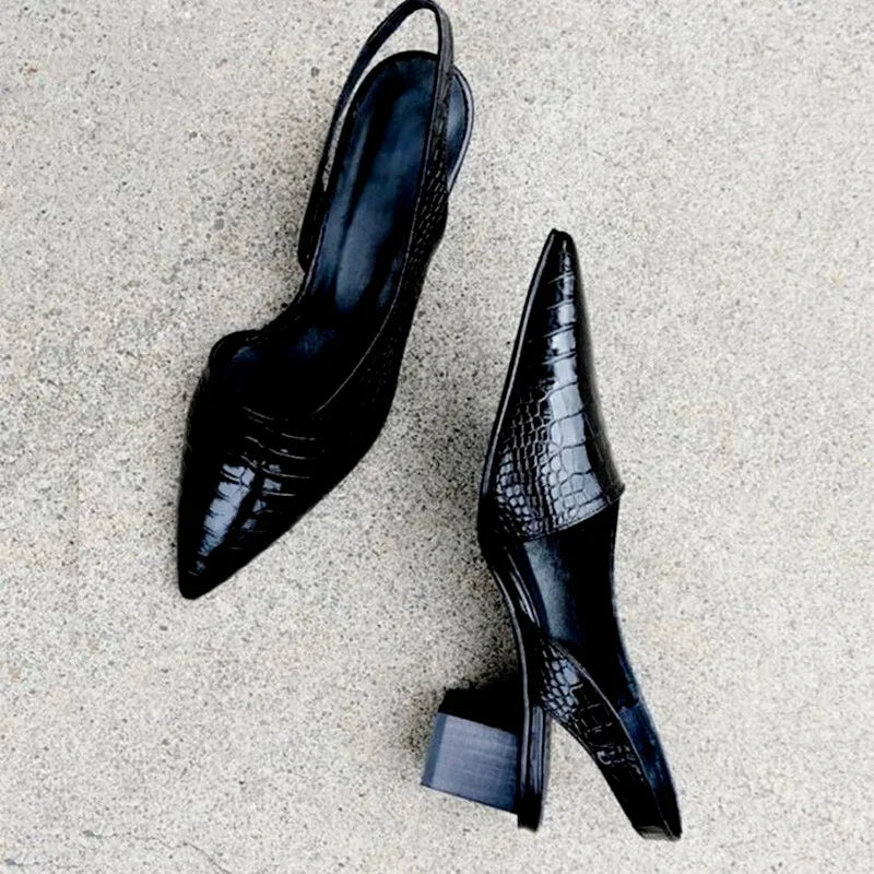 Ulvly Vintage Pointed-Toe Slingback Sandals